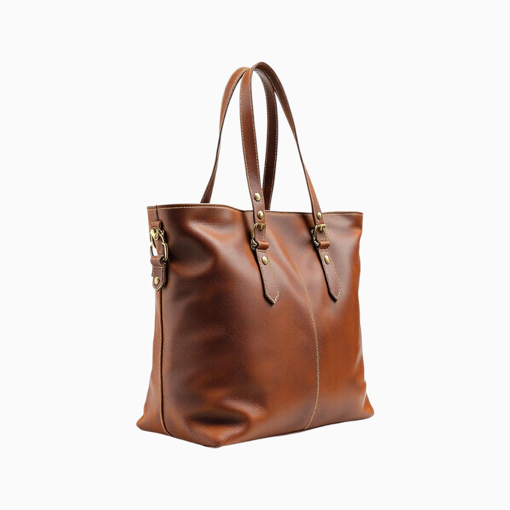 Wyoming Jack full-grain leather designer bag in brown with sturdy shoulder straps and stylish finish