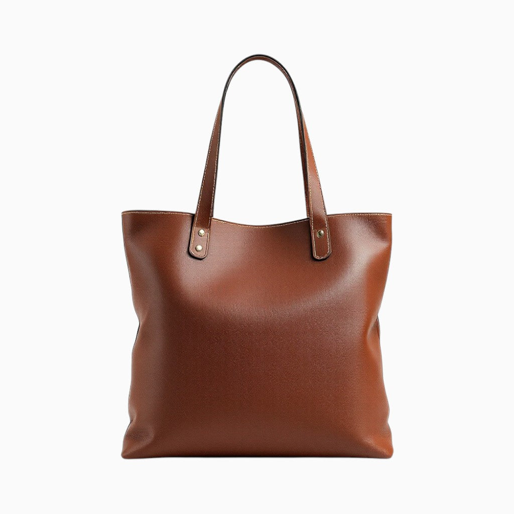 Wyoming Jack full-grain leather tote bag in brown with sturdy handles for everyday use