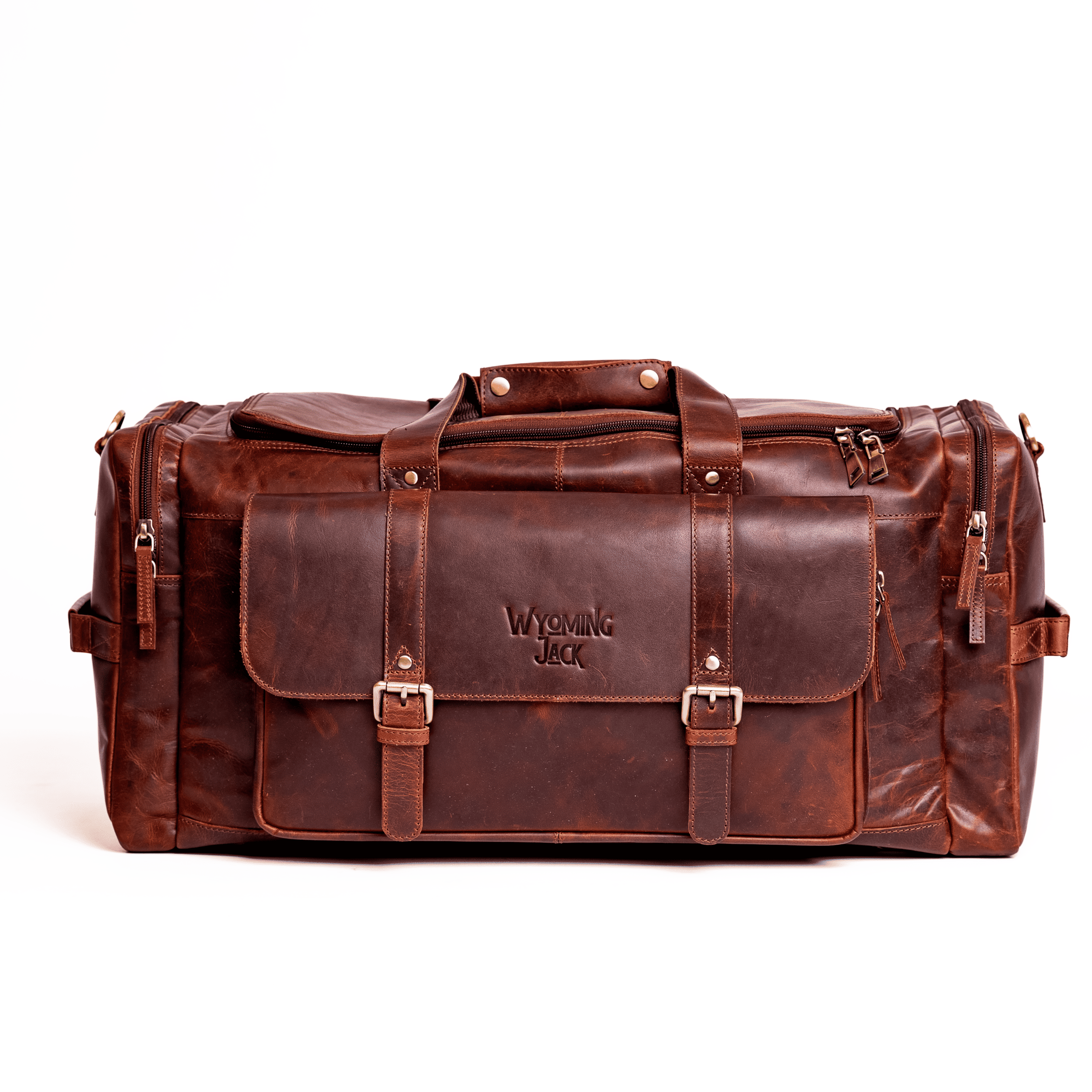 Full Grain Leather Duffle Bag – Weekender Travel Bag for Men