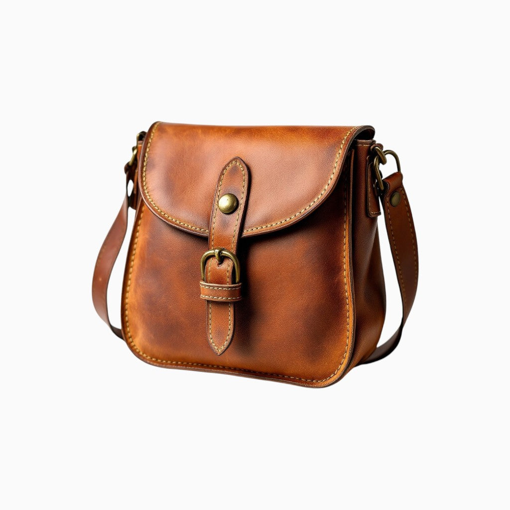 Wyoming Jack full-grain leather crossbody bag with adjustable strap and stylish buckle closure