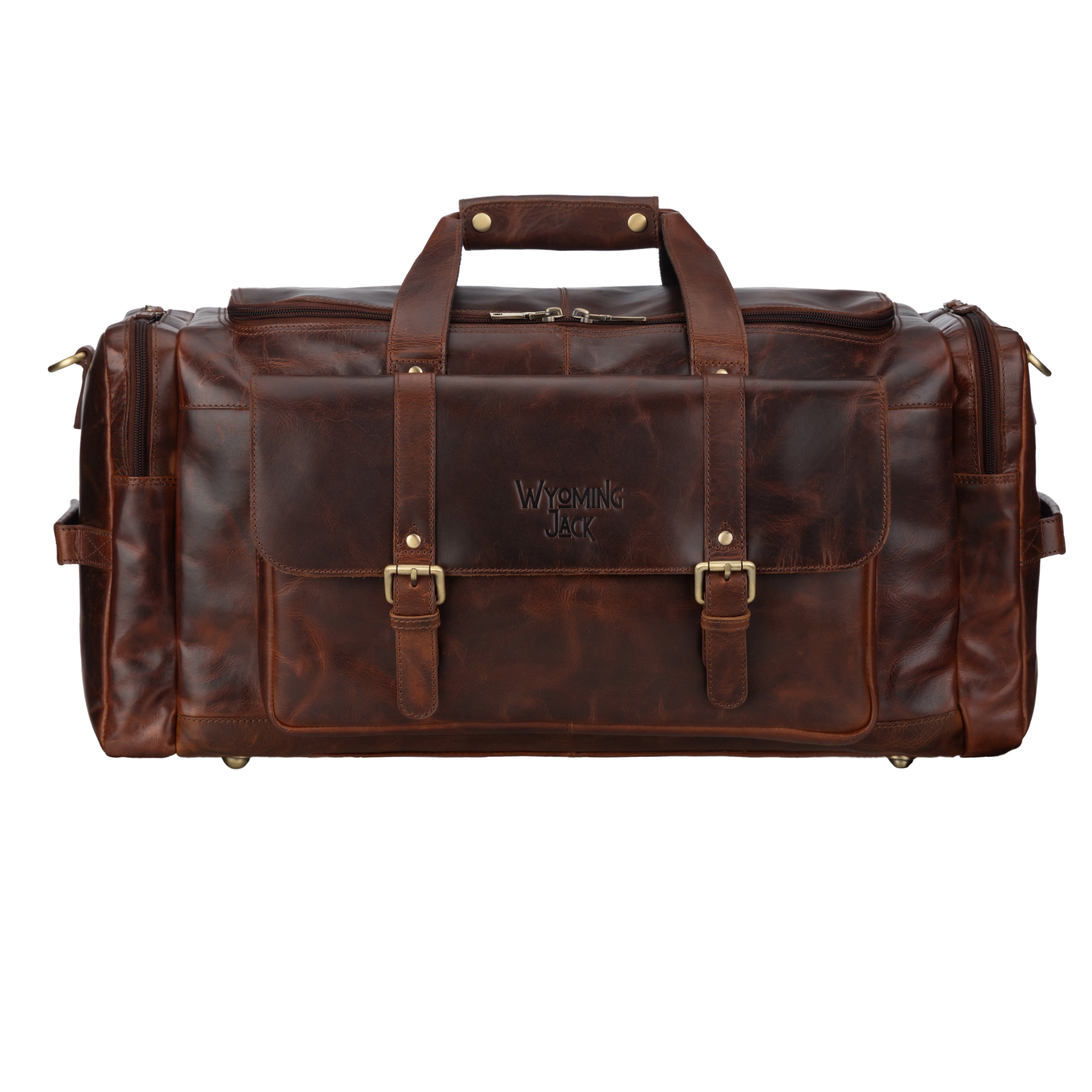 Full Grain Leather Duffle Bag – Weekender Travel Bag for Men