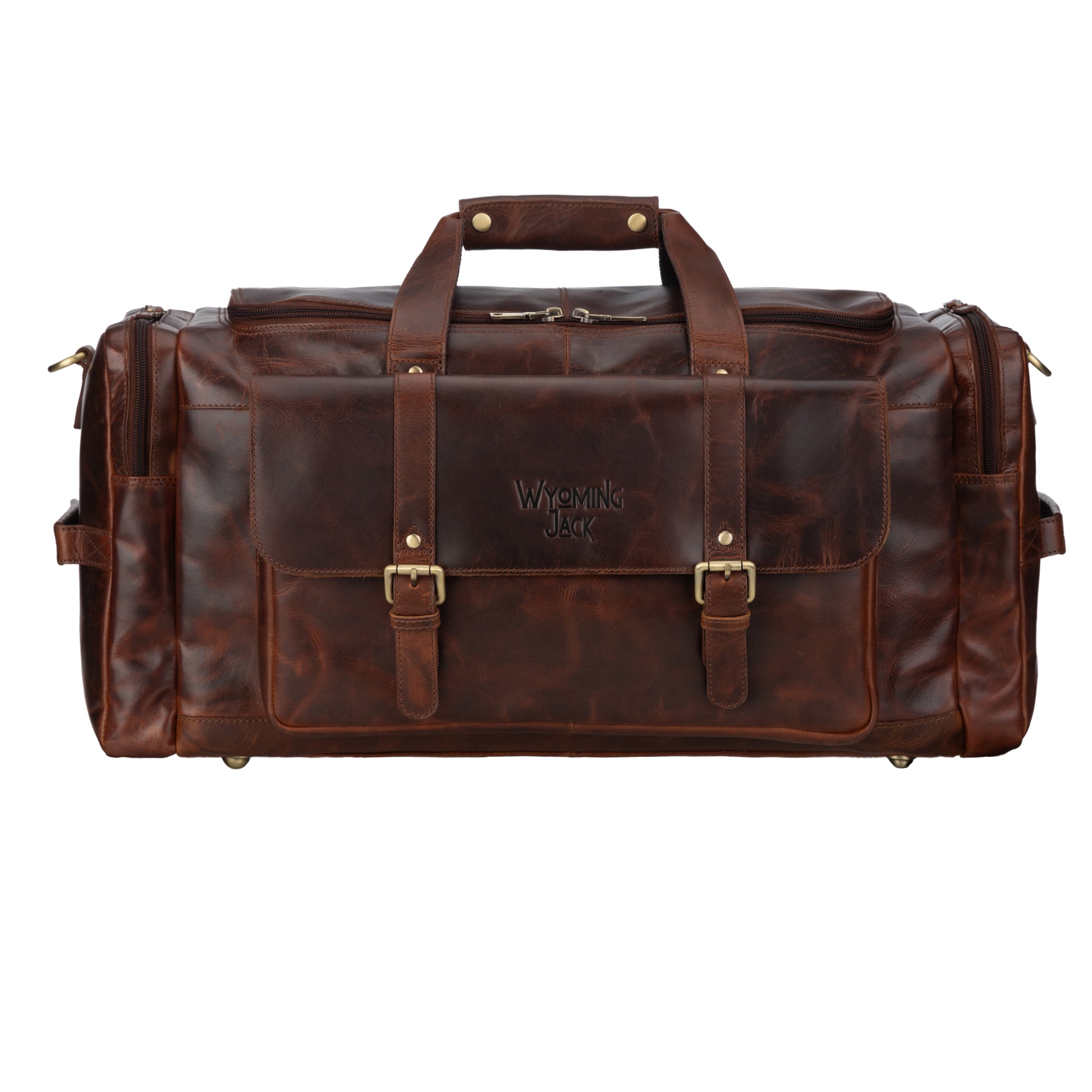 men's / unisex weekender travel bag Full Grain Leather Duffel – Chestnut Brown, 24