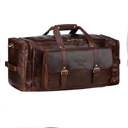 Frontier Large Leather Duffle Bag for Long Trips