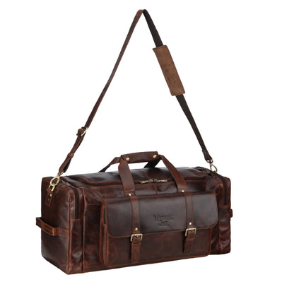 Frontier Large Leather Duffle Bag for Long Trips