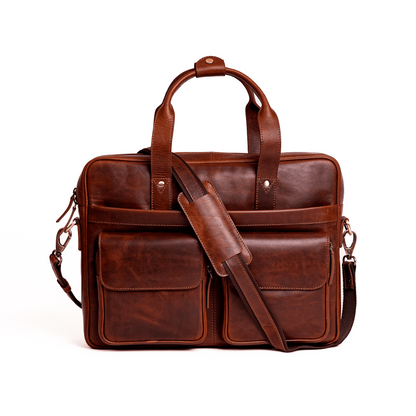Frontier Leather Briefcase | Brandy | 16"