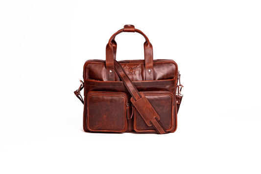 Frontier Leather Briefcase | Brandy | 16"