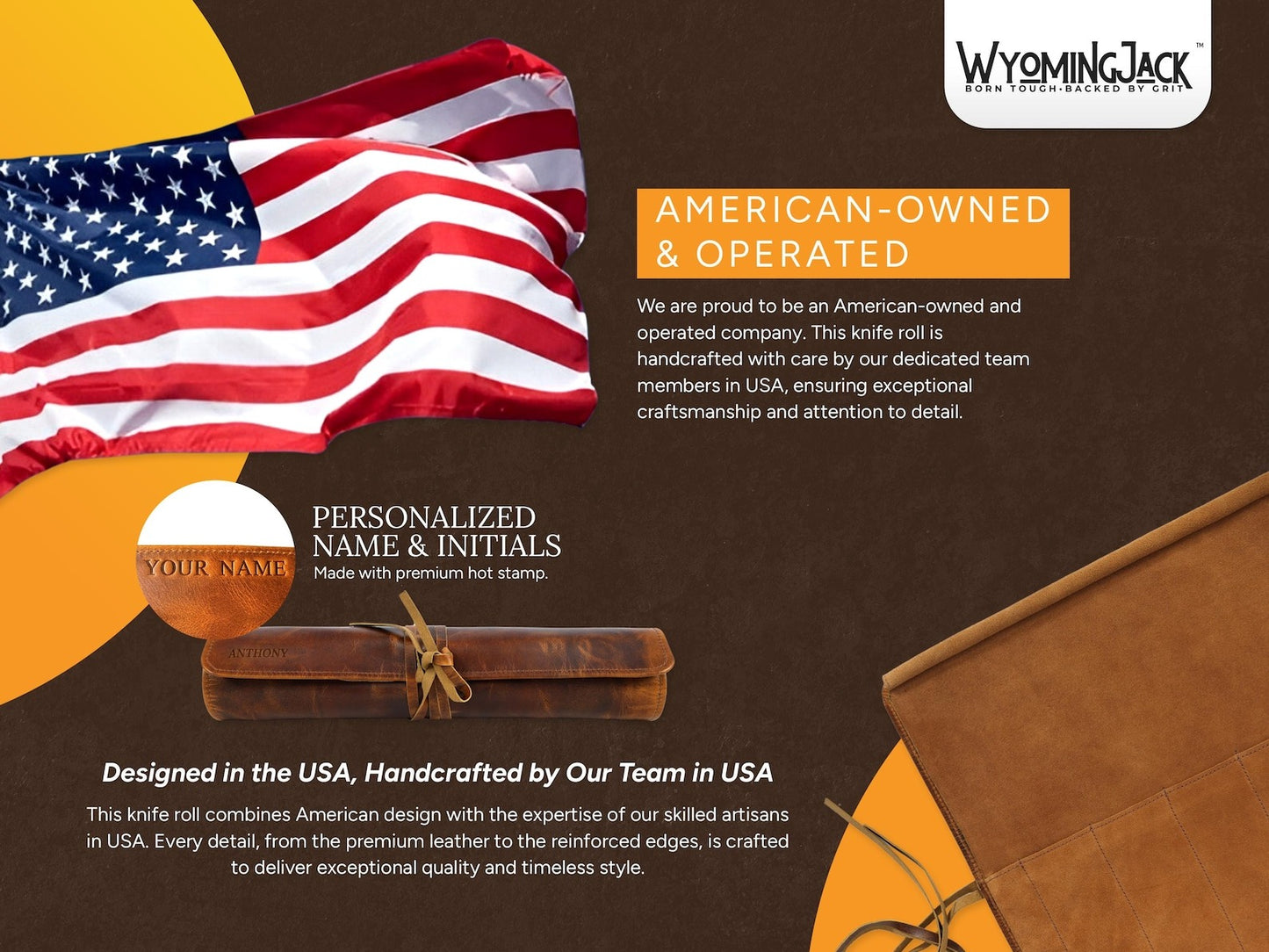 Leather Knife Roll – Custom & Personalized (6 Knives)