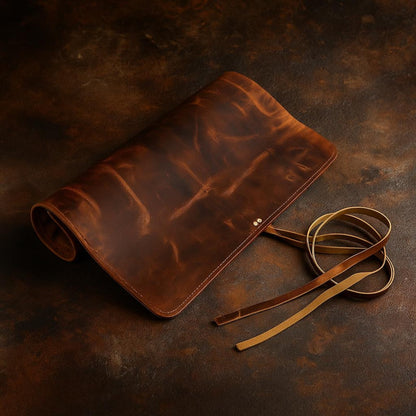 Leather Knife Roll – Custom & Personalized (6 Knives)