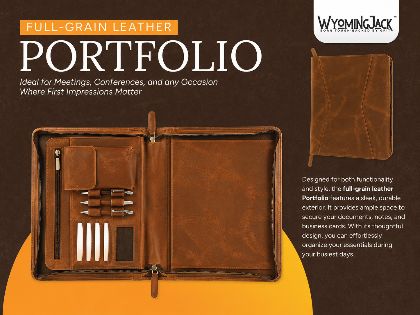 Badlands Leather Padfolio for Letter and A4 Documents