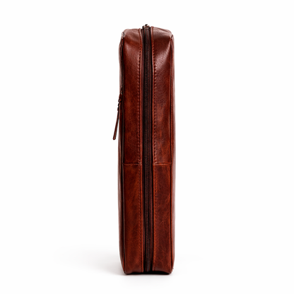 Wyoming Jack Frontier leather Bible cover with side zipper, designed to protect and carry a standard-sized Bible.