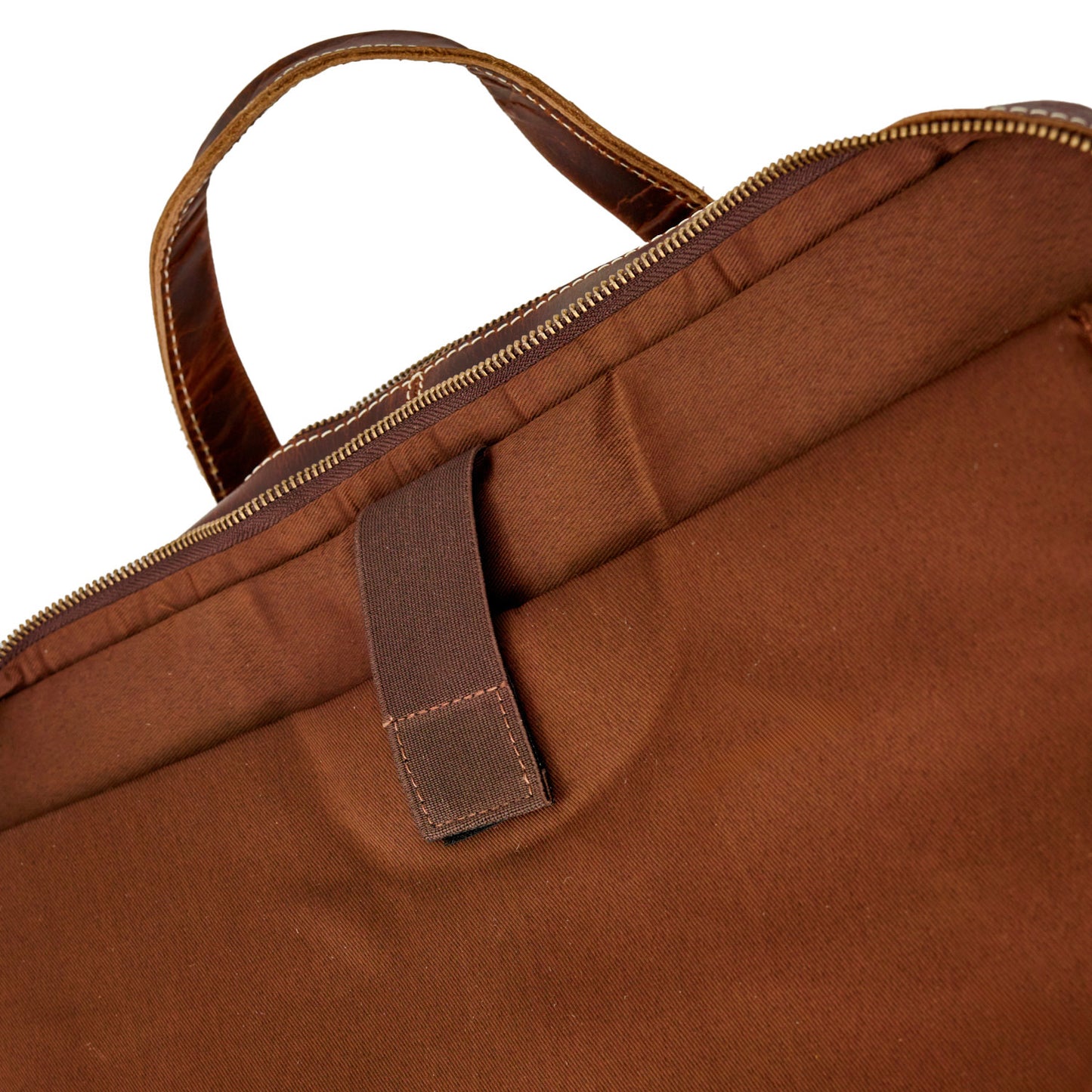 Wyoming Jack Homestead large leather briefcase with multiple compartments, featuring sturdy handles and organized interior.