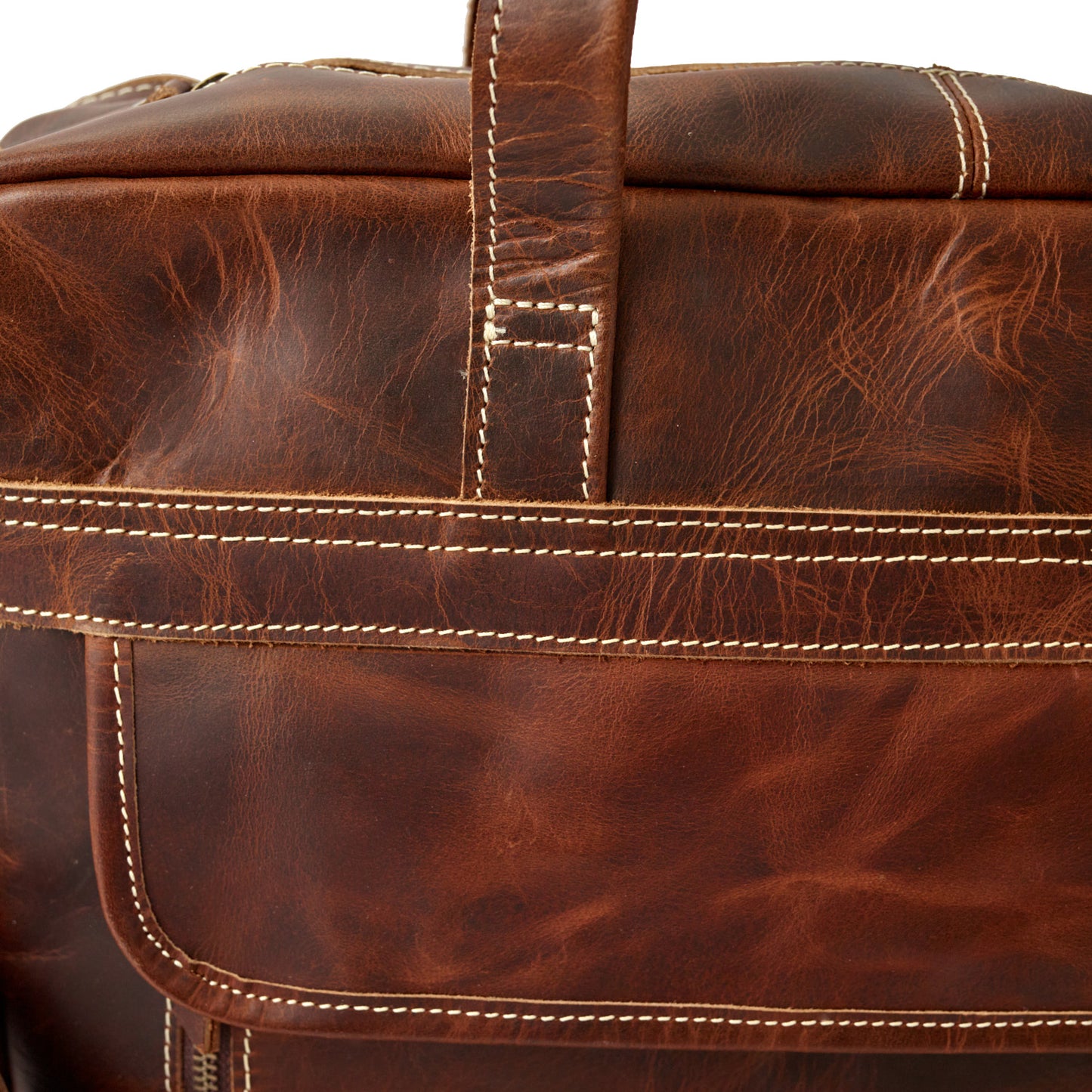 Wyoming Jack Homestead large leather briefcase with multiple compartments, featuring sturdy handles and classic design for professional use.