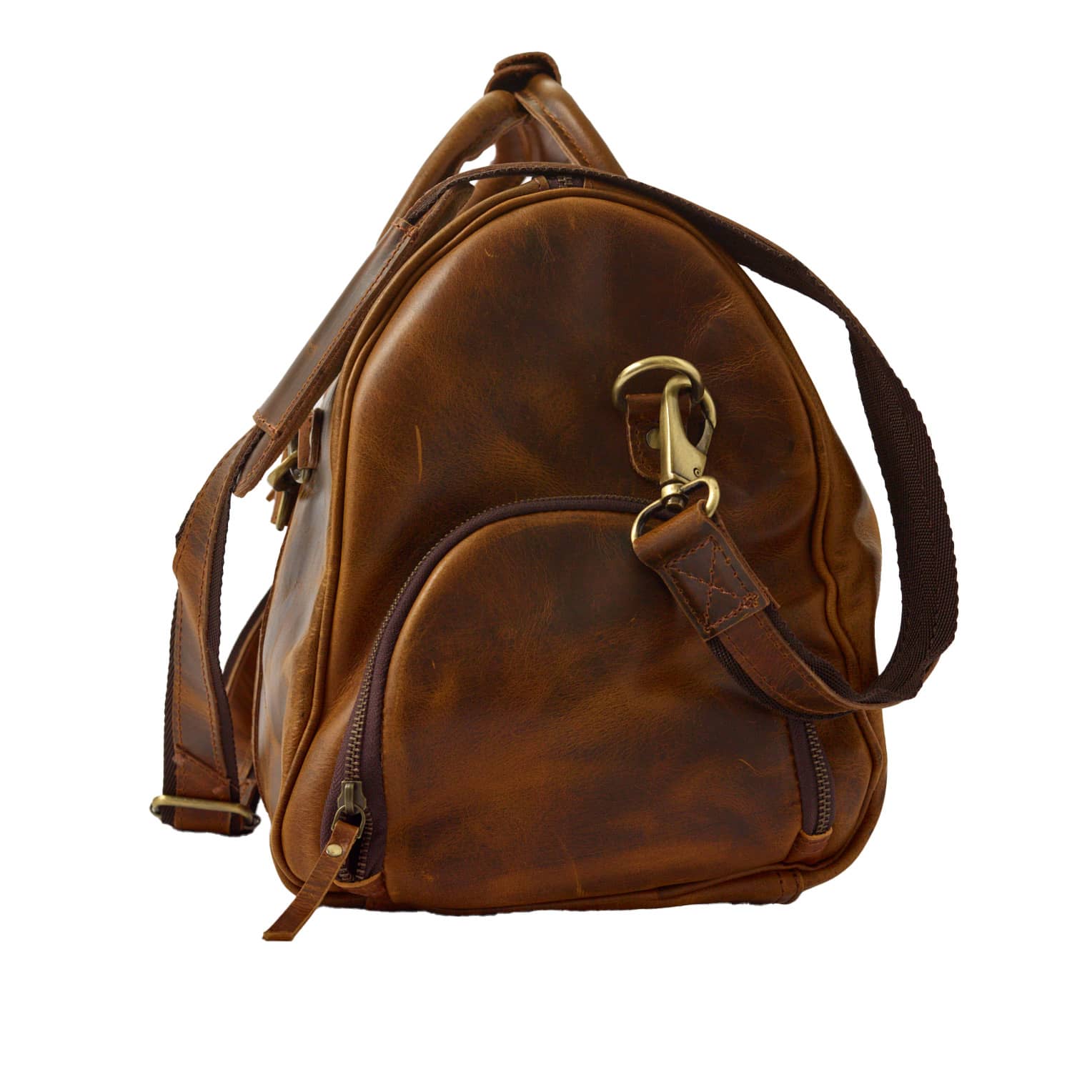 Medium Leather Duffle Bag – Full Grain Travel Weekender – Wyoming Jack
