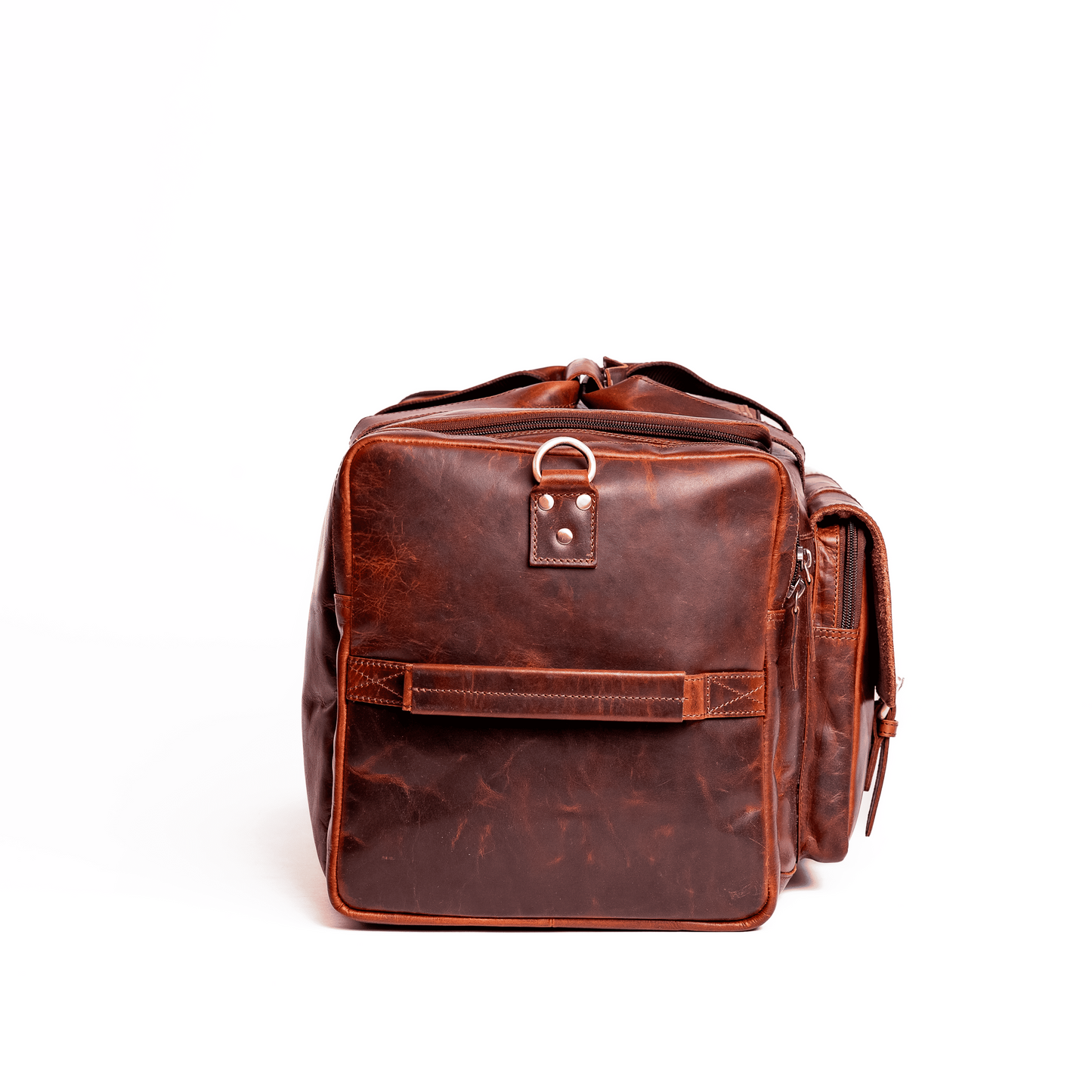 Wyoming Jack Frontier Leather Duffle Bag with sturdy handles and spacious main compartment, crafted from premium leather.