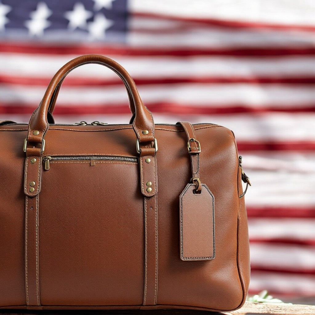 Full-grain Leather Duffle Bag by Wyoming Jack with a classic design and spacious interior