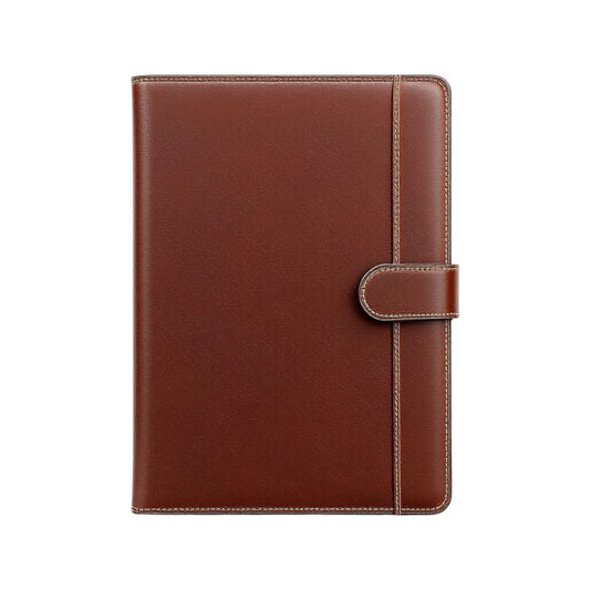 Elegant full-grain leather Padfolio by Wyoming Jack with a sleek design and secure button closure