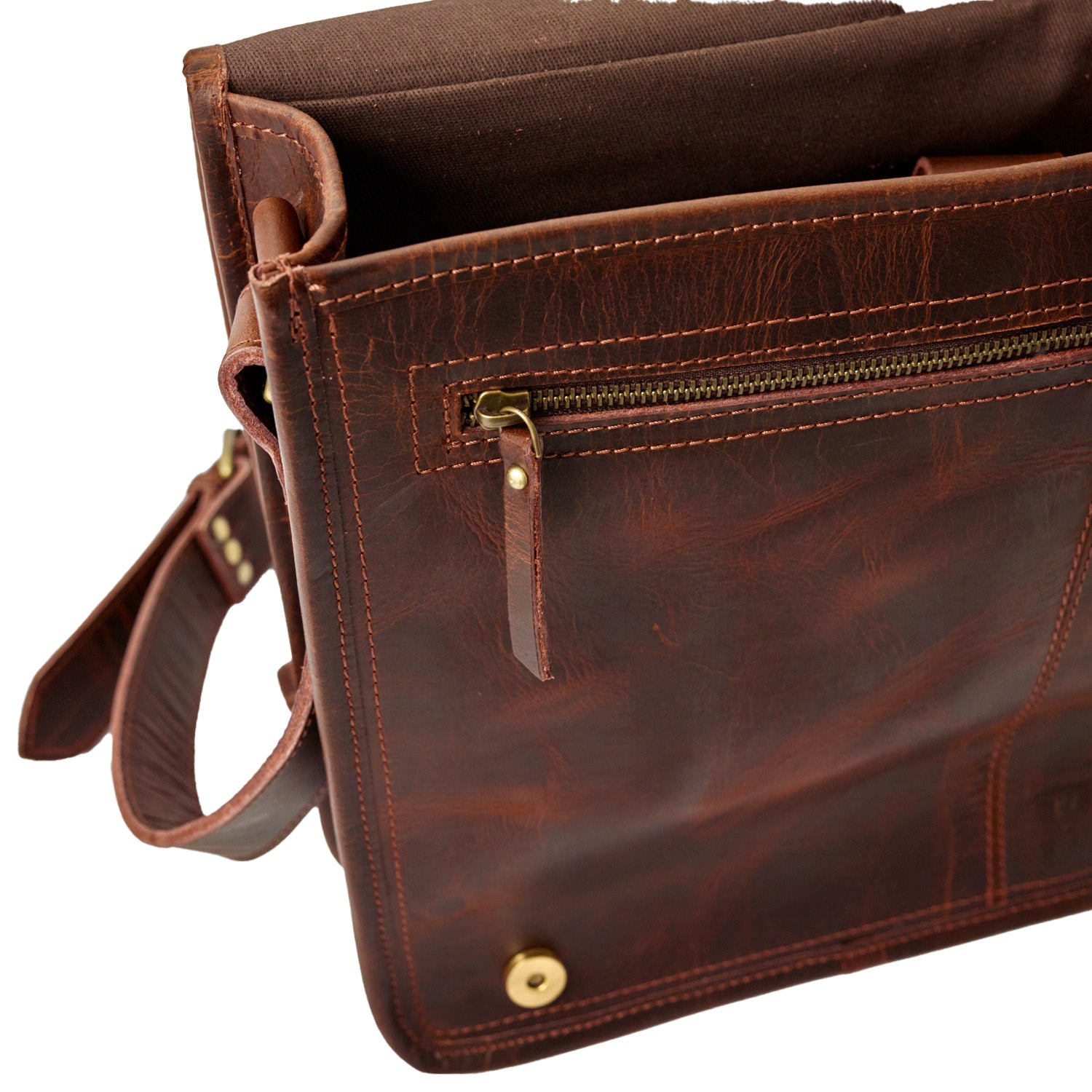 Full Grain Leather Messenger Bag – Vintage Laptop Satchel for Men