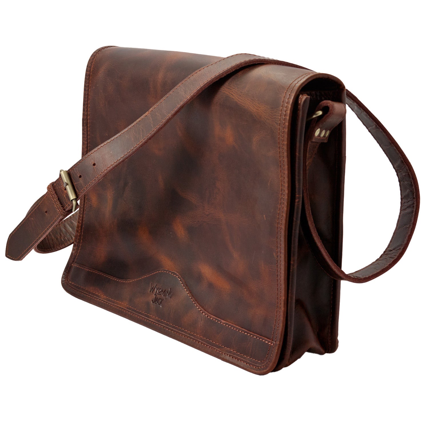 Full Grain Leather Messenger Bag – Vintage Laptop Satchel for Men