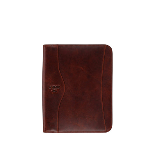 Wyoming Jack Frontier Leather Portfolio in A5 size with front view showing crafted leather exterior and professional design.