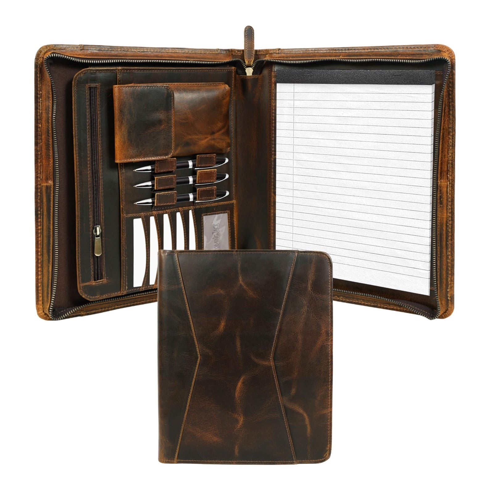 Leather Portfolio – Badlands Antique Whiskey (Letter Size Padfolio