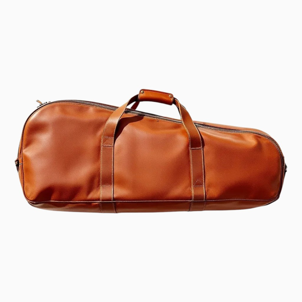 Leather tennis bag by Wyoming Jack with personalized customization, featuring multiple compartments and stylish design.